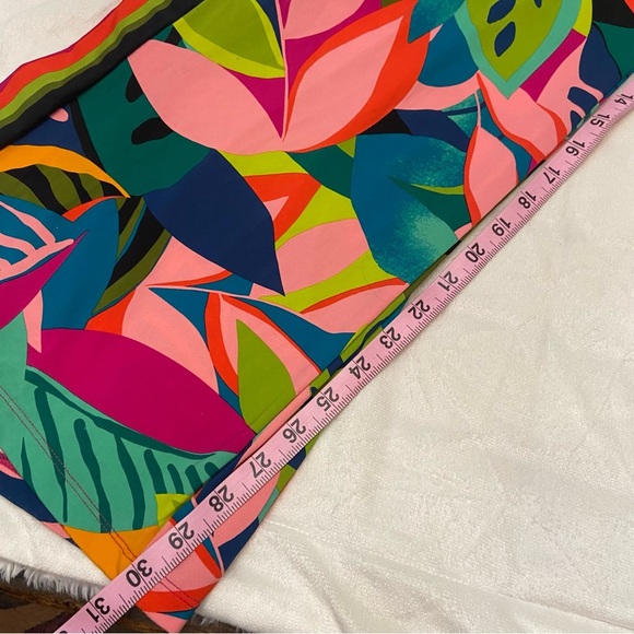 Trina Turk colorful tropical Leaf Print wide split leg Pants 2253 - Picture 7 of 9